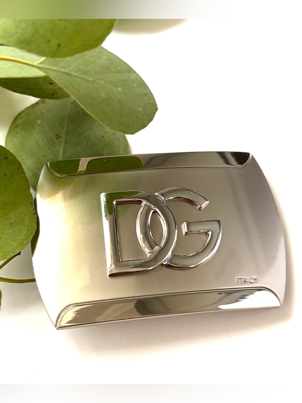 Dolce & Gabbana DG Logo Belt Buckle Silver Italy Stamped NB12-2 Vintage